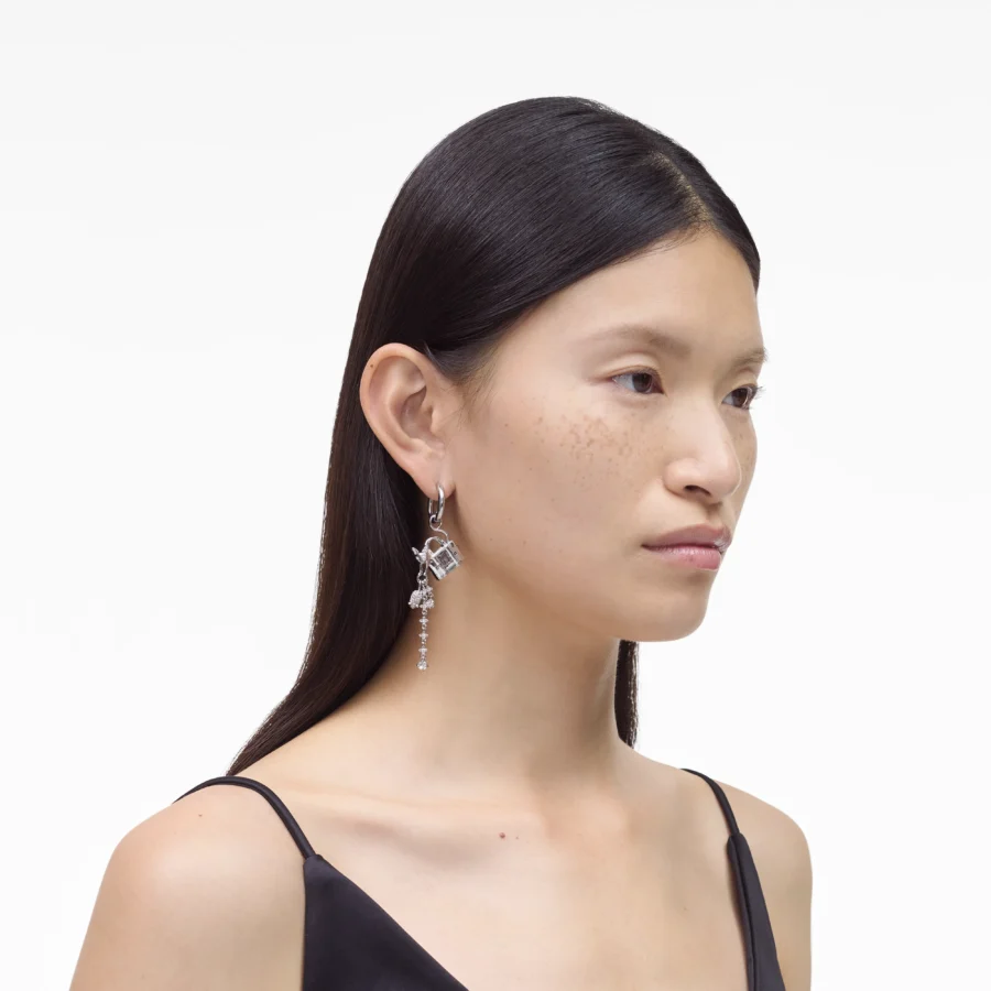 Marc Jacobs NAUŠNICE CATS OUT OF THE BAG SILVER