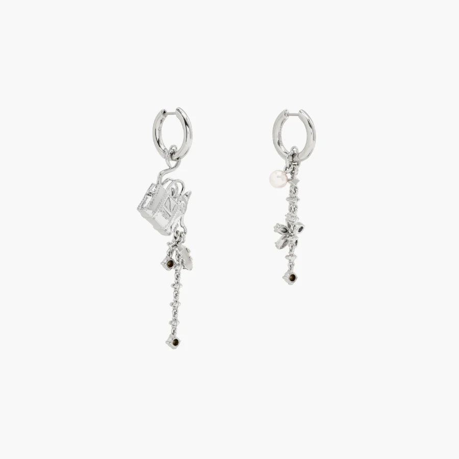 Marc Jacobs NAUŠNICE CATS OUT OF THE BAG SILVER