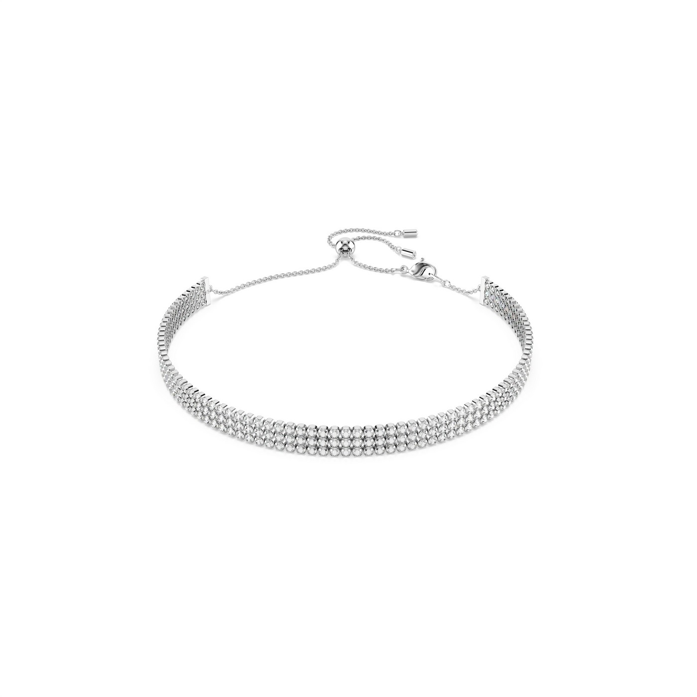 Swarovski Ogrlica Tennis Choker Matrix, Bijeli ton, Round