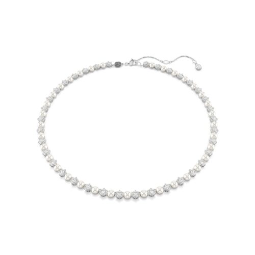Swarovski Ogrlica Matrix Tennis, Bijeli ton, Crystal Pearl