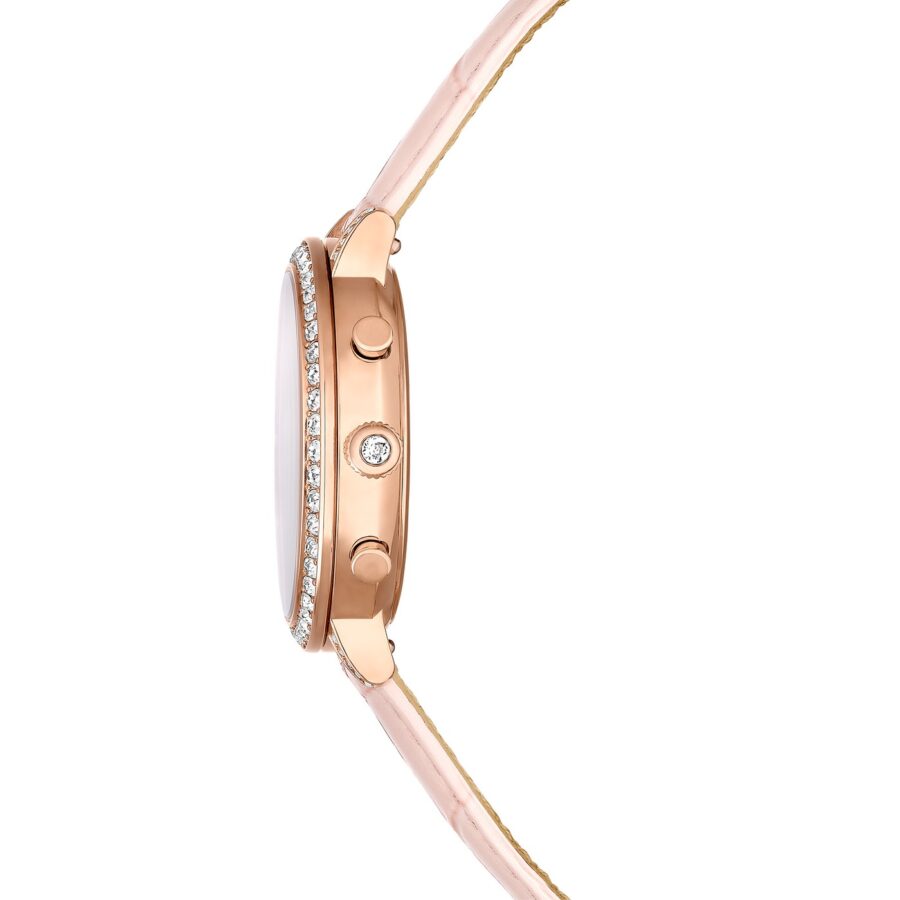 Swarovski Sat Tennis Chrono, Roza, Rosegold ton, Leather