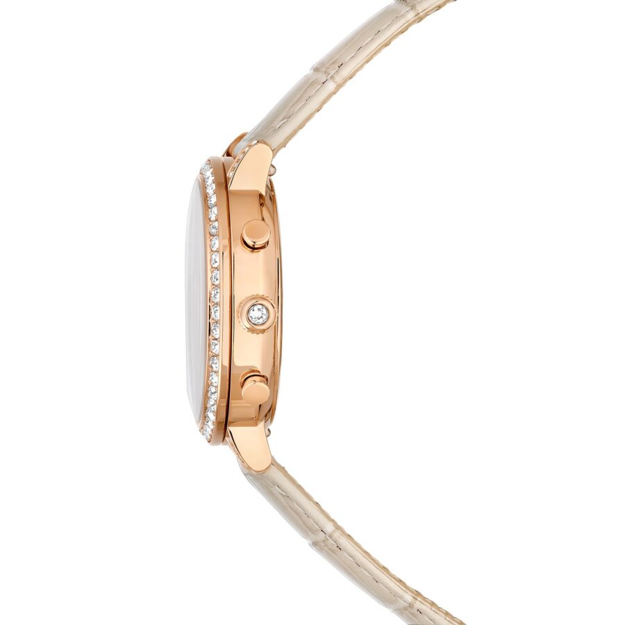 Swarovski Sat Tennis Chrono, Bež, Rosegold ton, Leather