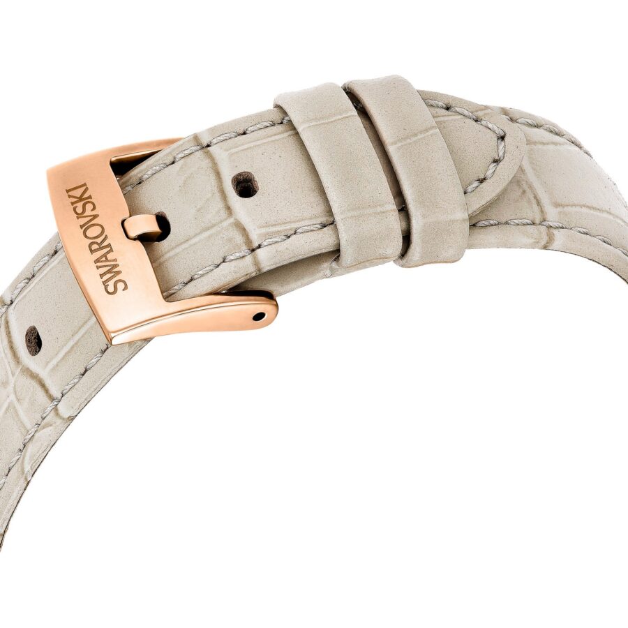 Swarovski Sat Tennis Chrono, Bež, Rosegold ton, Leather