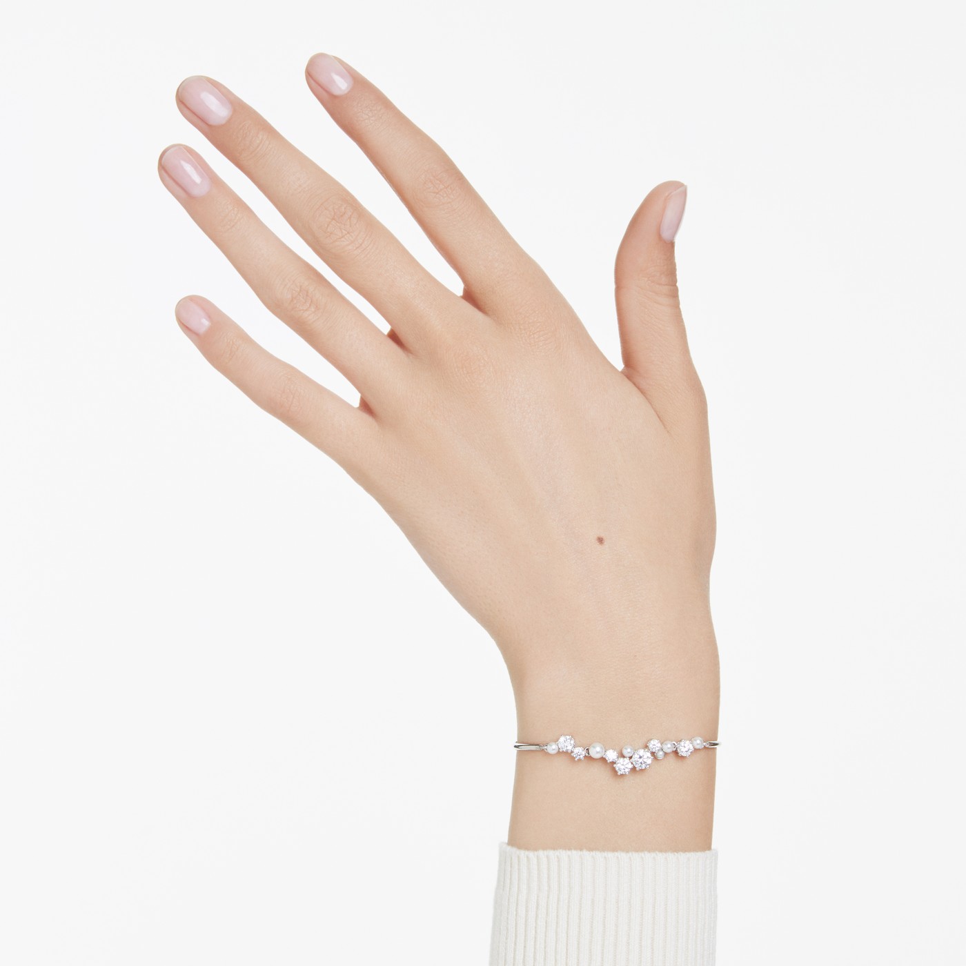 Swarovski Narukvica Bangle Constella, Bijeli ton, Crystal pearl