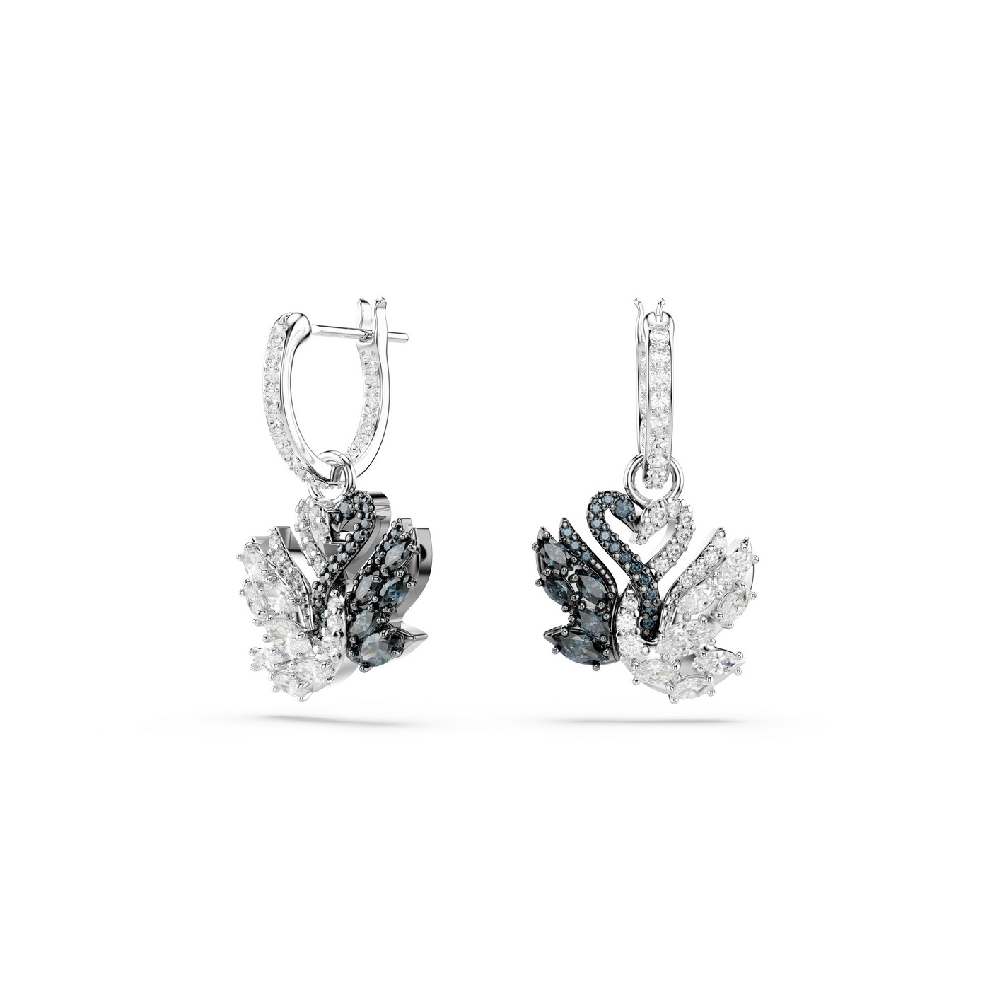 Swarovski Nau&scaron;nice Swan Drop, Crna, Bijeli ton Swan