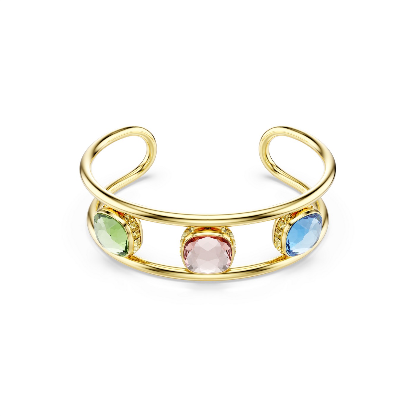 Swarovski  Narukvica Cuff  Chroma, Zelena, Zlatni ton, Cushion
