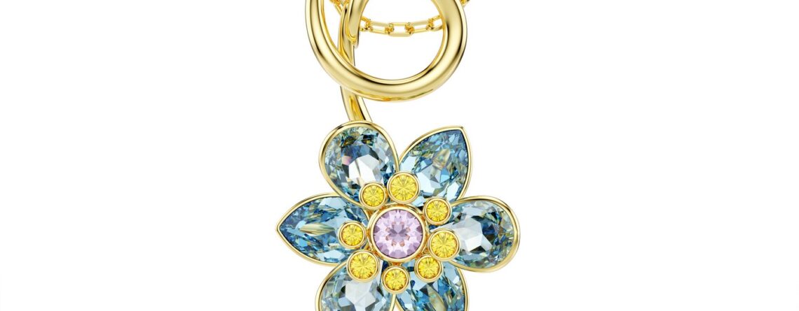 Swarovski Lancic Idyllia, Plava, Zlatni ton, Cvijet