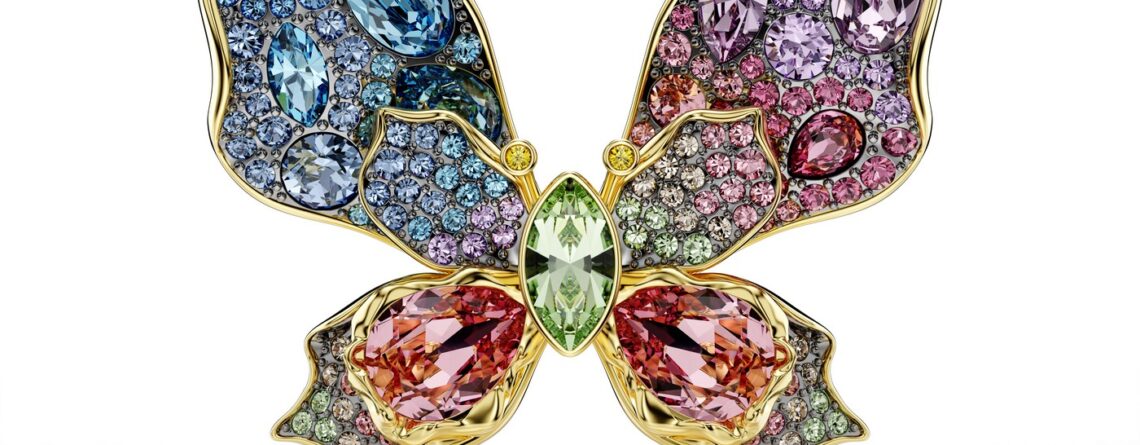 Swarovski Lancic/Broš Idyllia, Višebojna, Pavé, Leptir