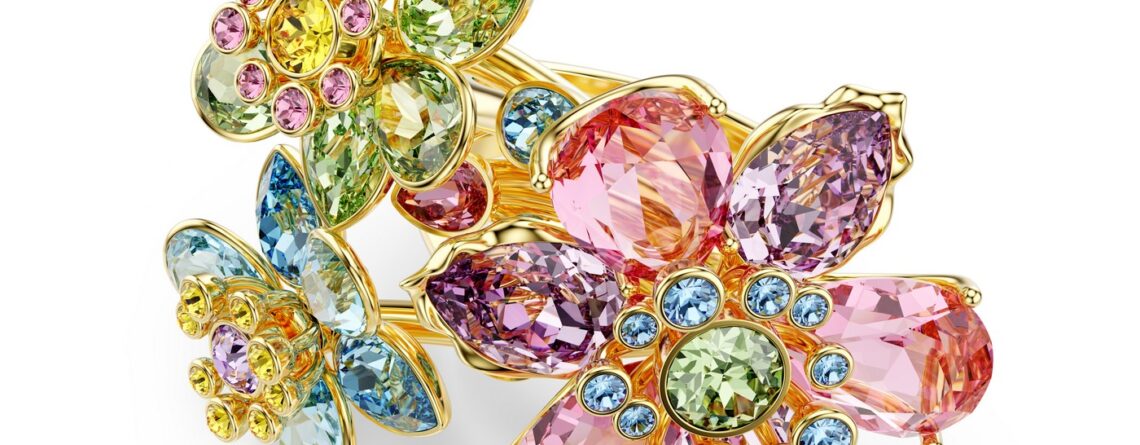 Swarovski Prsten Idyllia, Višebojna, Zlatni ton, Cvijet