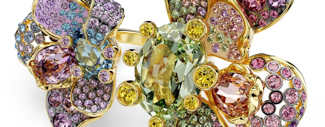 Swarovski Prsten Idyllia, Višebojna, Pavé, Cvijet