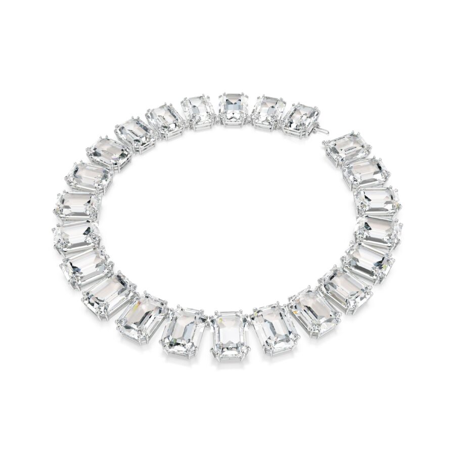 Swarovski ogrlica Millenia Tennis, Bijeli ton, Oversized, Octagon