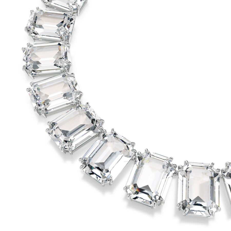 Swarovski ogrlica Millenia Tennis, Bijeli ton, Oversized, Octagon