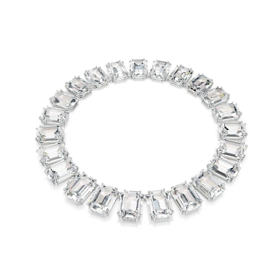 Swarovski ogrlica Millenia Tennis, Bijeli ton, Oversized, Octagon