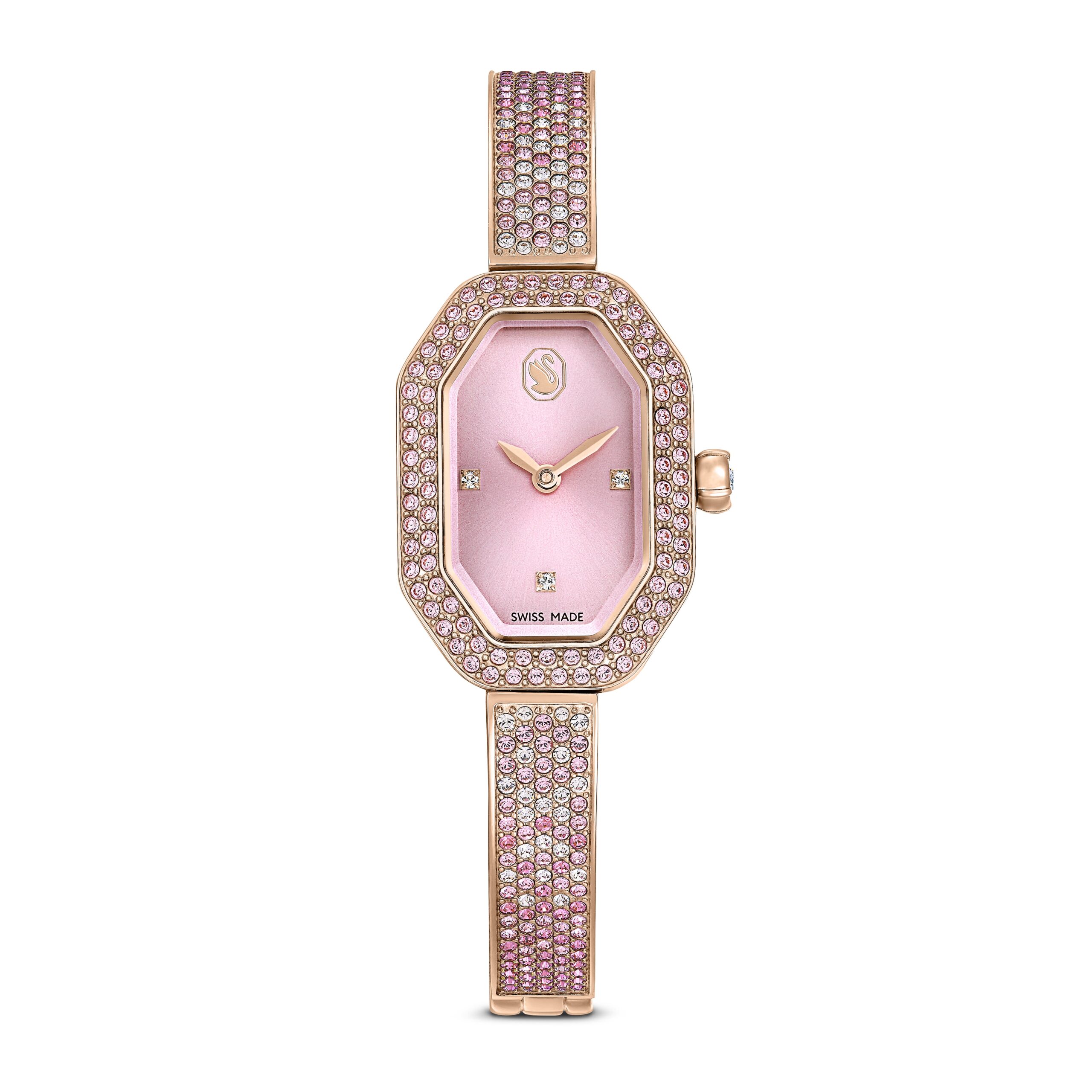 Swarovski Sat Dextera Bangle, Roza, Metal, Swiss