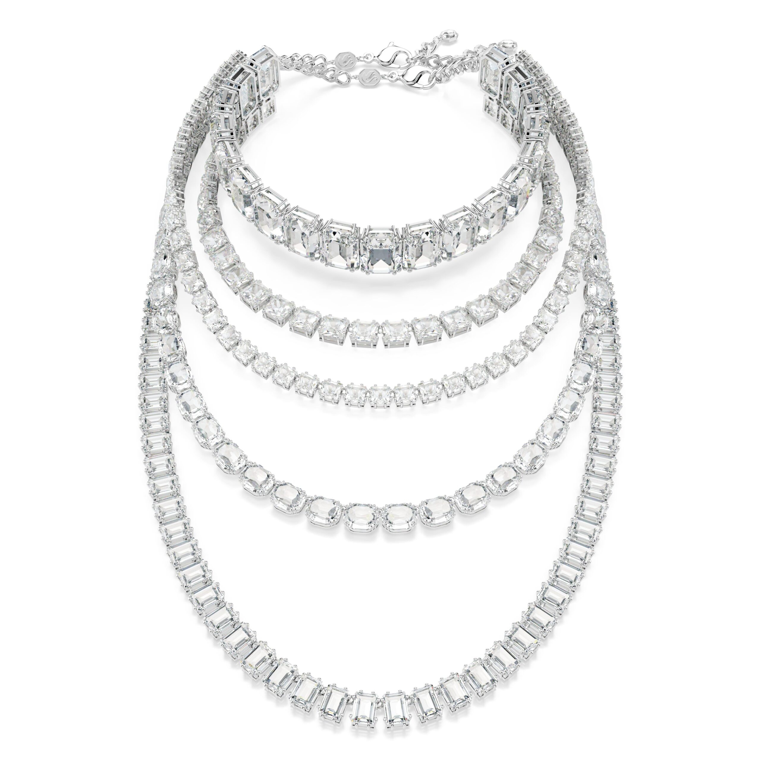 Swarovski ogrlica Millenia Layered, Bijeli ton, Mix