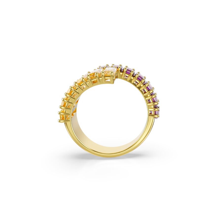 Swarovski prsten Matrix, Zlatni ton, Višebojna, Mix