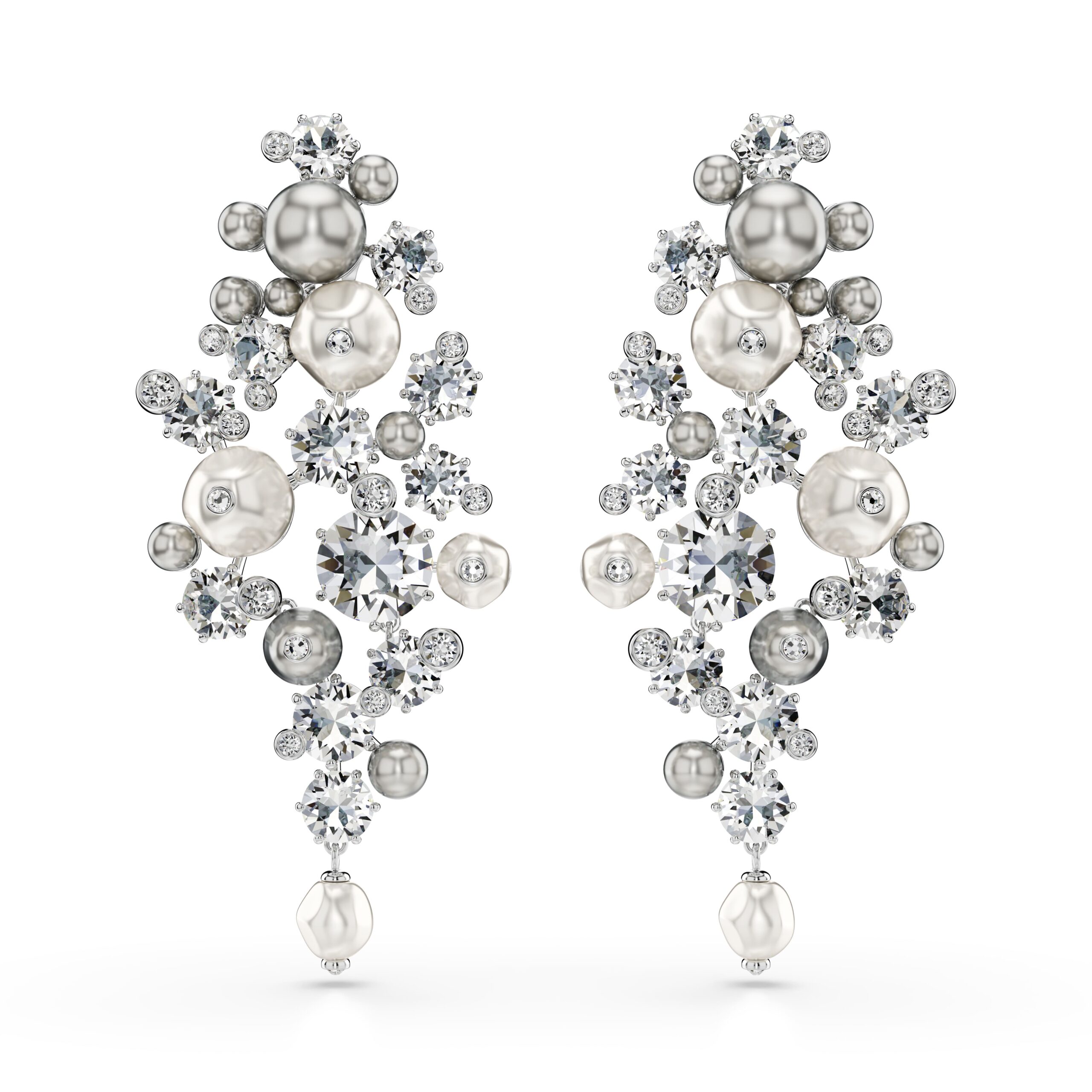 Swarovski Naušnice Constella Clip, Bijeli ton