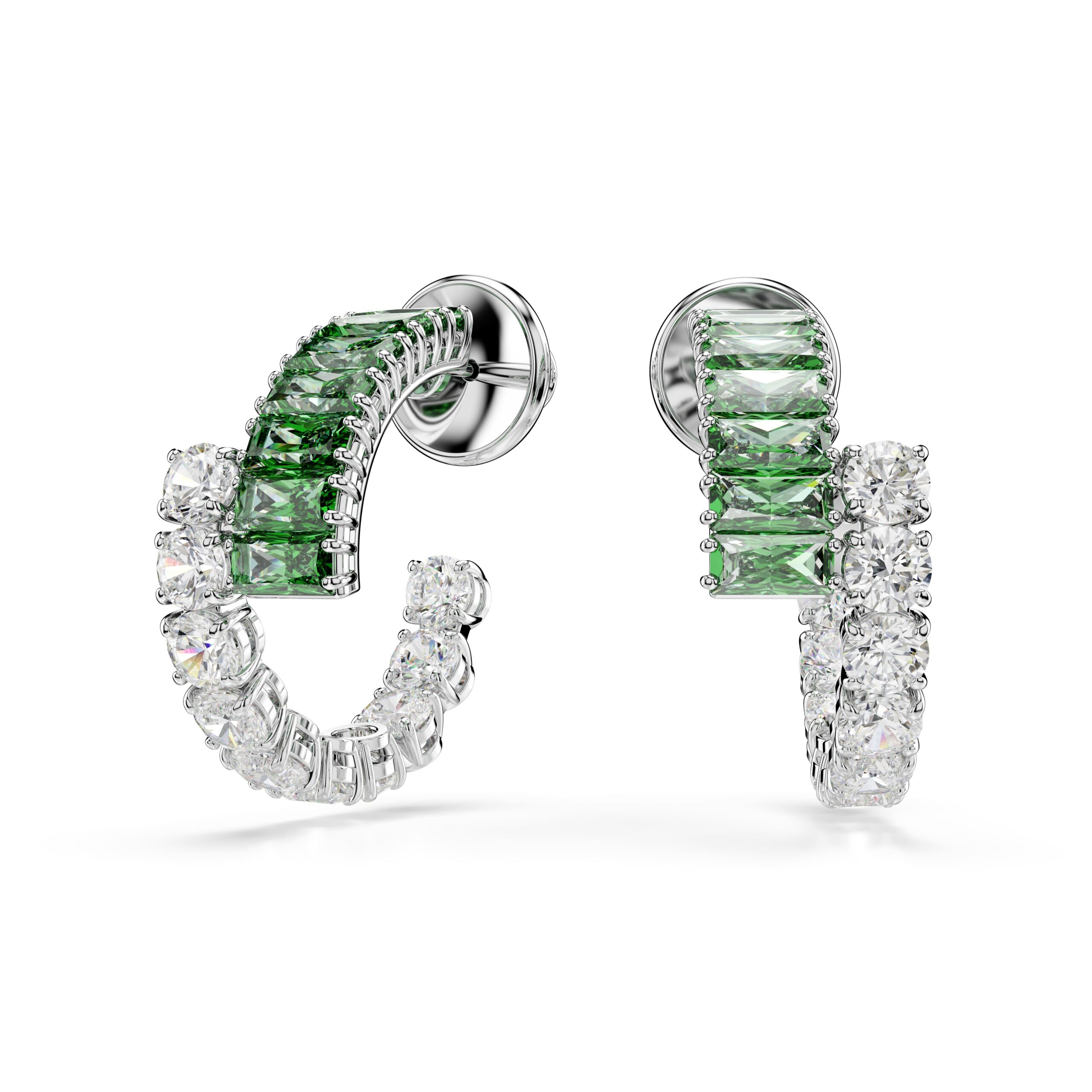 Swarovski Nau&scaron;nice Matrix Hoop, Bijeli ton, Zelena, Mix