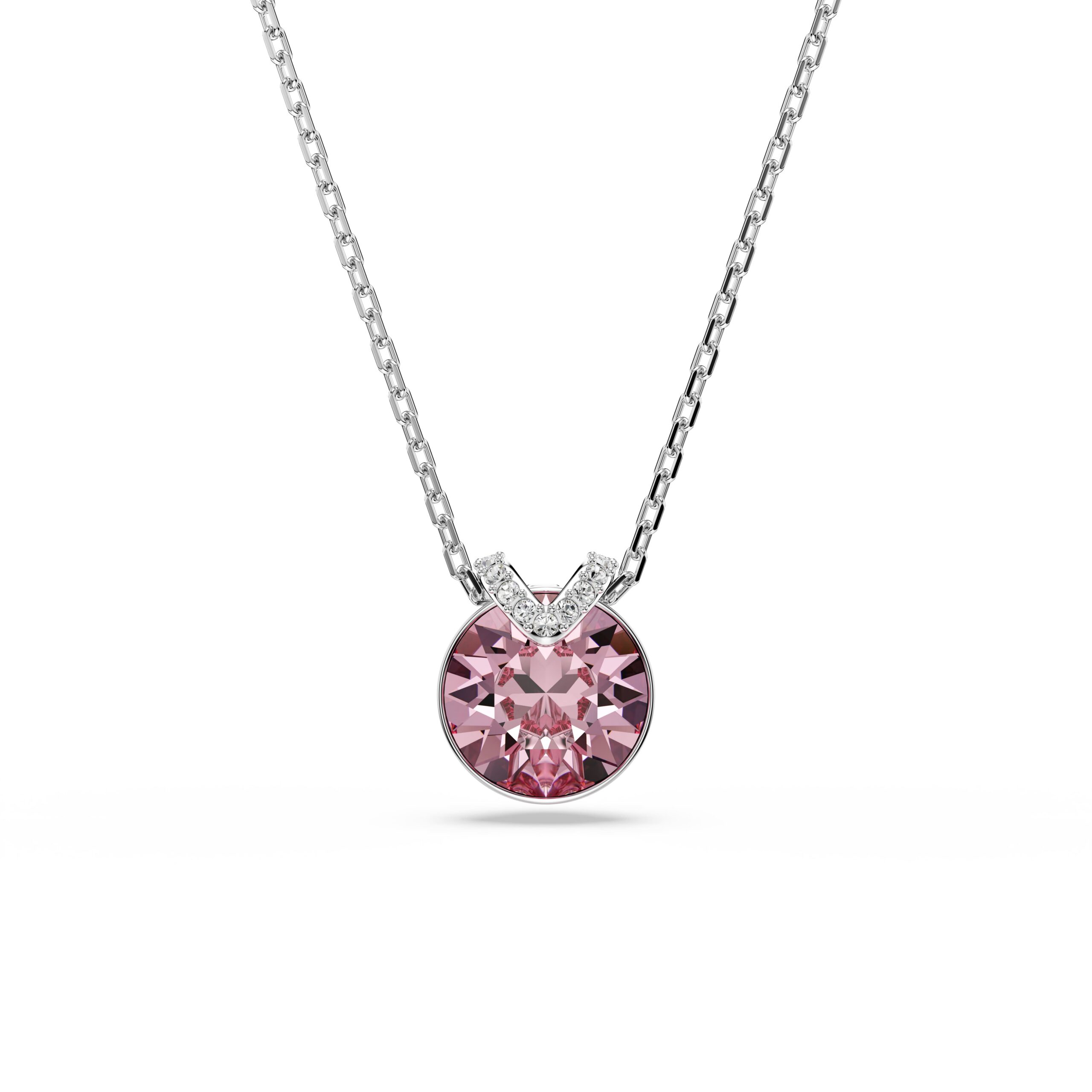 Swarovski lančić Bella V, Bijeli ton, Roza, Round