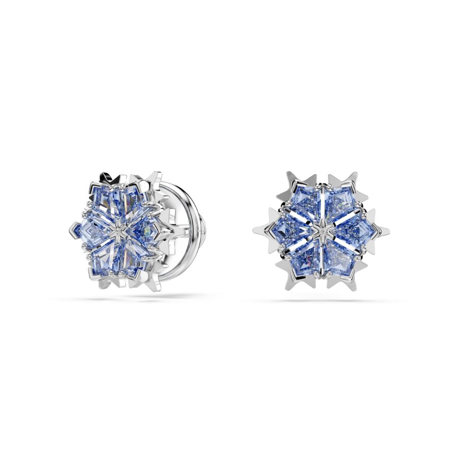 Swarovski Naušnice Magic Stud, Bijeli ton, Plava, Pahuljica
