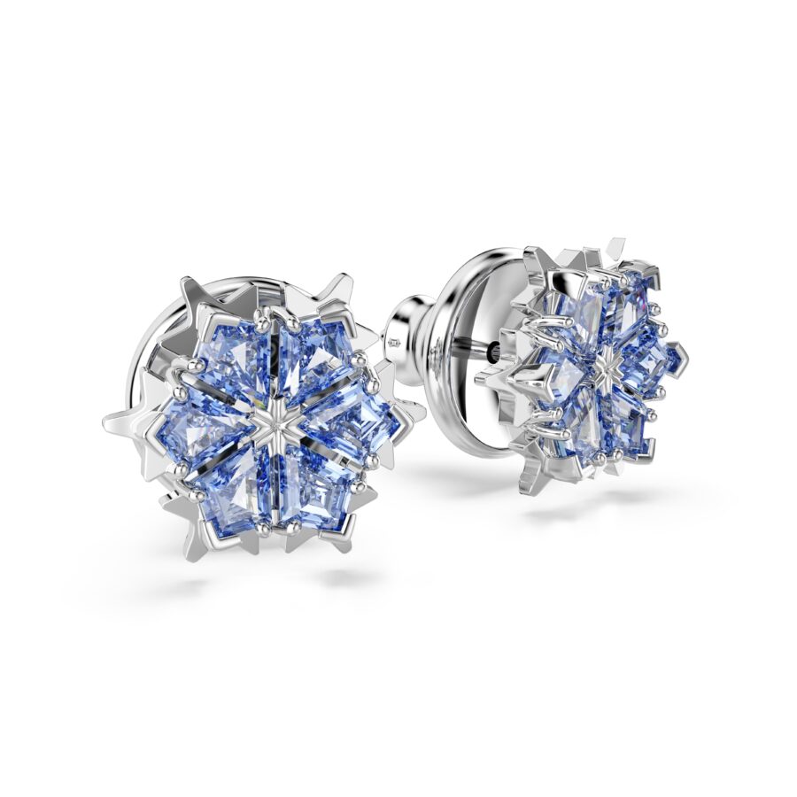 Swarovski Naušnice Magic Stud, Bijeli ton, Plava, Pahuljica