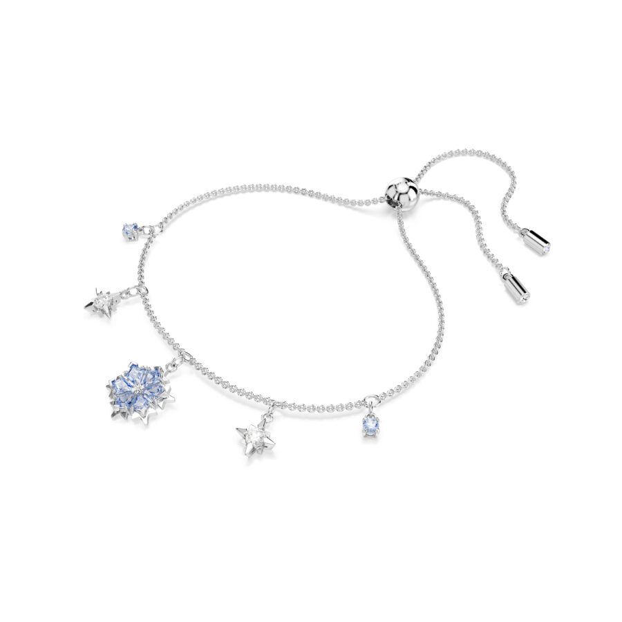 Swarovski narukvica Magic, Bijeli ton, Plava, Pahuljica
