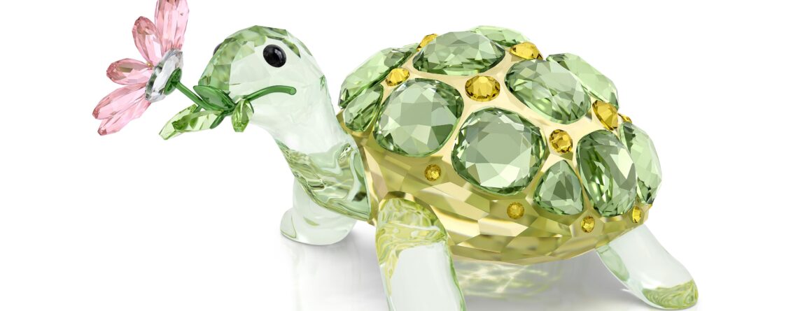 Swarovski kristalna figura Idyllia Kornjača i Tratinčica