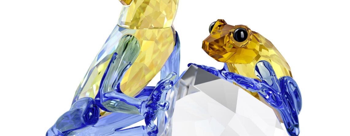 Swarovski kristalna figura Idyllia Žaba s bebom