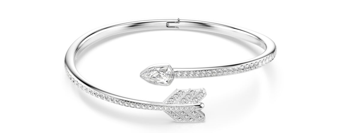 Swarovski narukvica Idyllia bangle, Bijeli ton, Bijela, Strelica, Mix