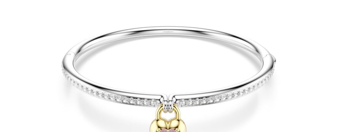 Swarovski narukvica Idyllia bangle, Roza, Srce, Mix