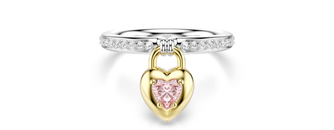 Swarovski prsten Idyllia, Mix metal, Roza, Srce