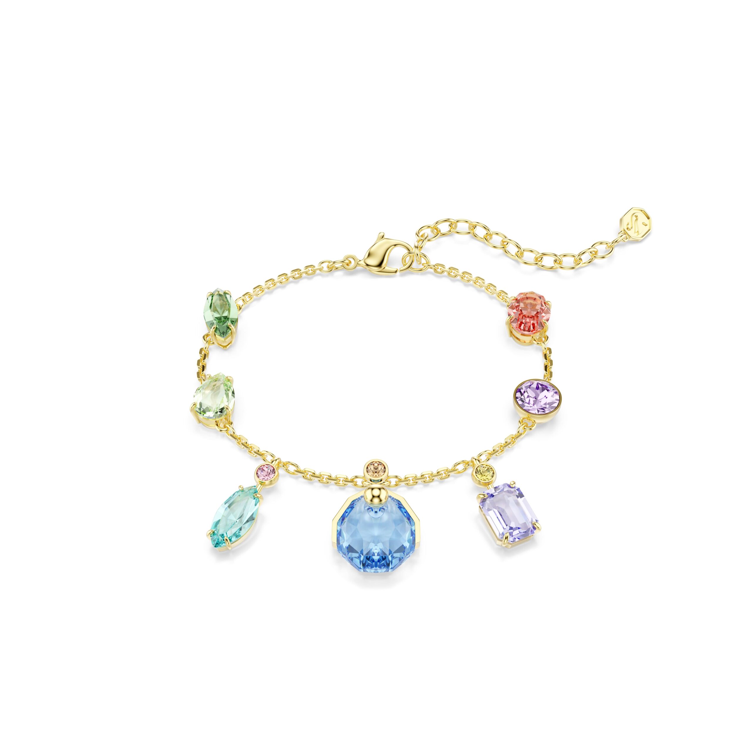 Swarovski narukvica Gema, Zlatni ton, Vi&scaron;ebojna, Mix, Drop