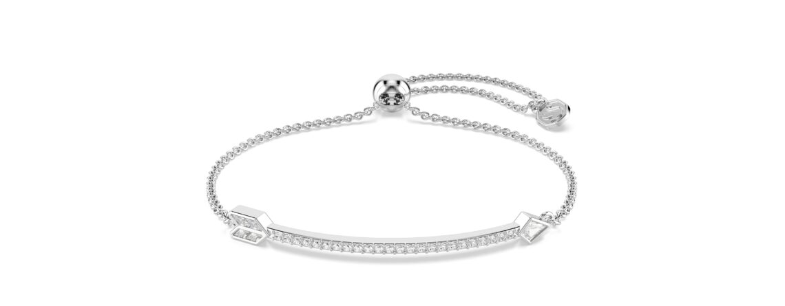 Swarovski narukvica Idyllia, Bijeli ton, Bijela, Strelica, Mix