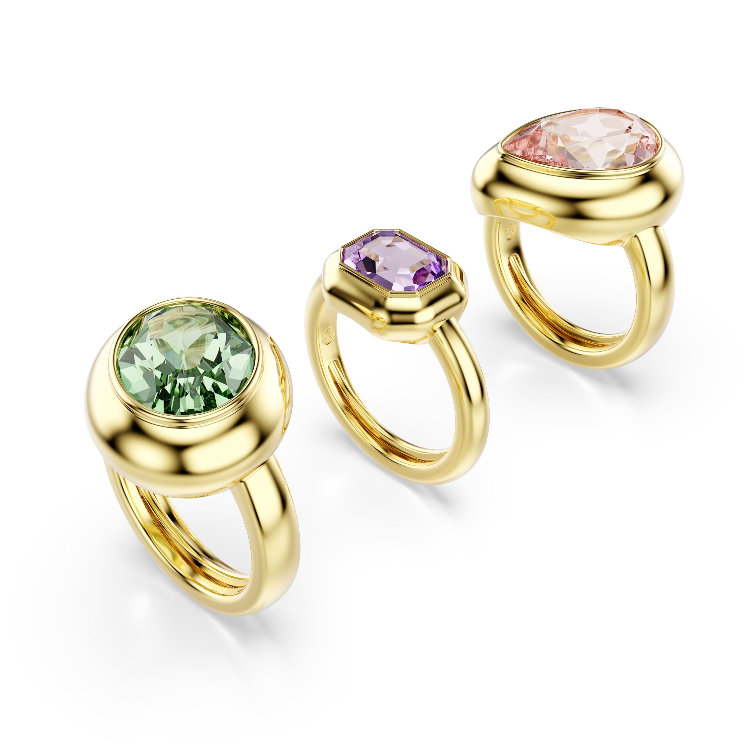 Swarovski prsten Gema, Zlatni ton, Vi&scaron;ebojna, Set (3)