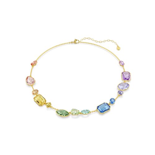Swarovski ogrlica Gema, Zlatni ton, Vi&scaron;ebojna, Mix