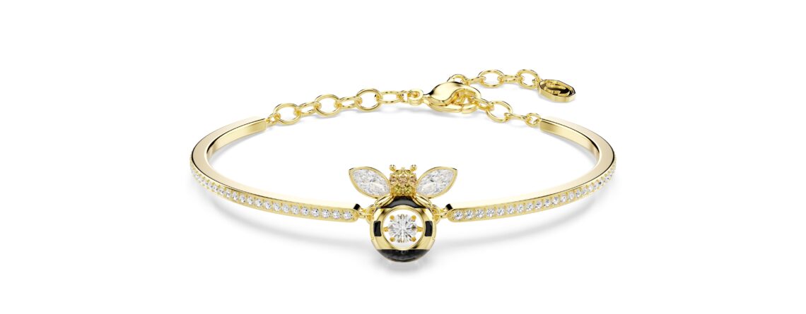 Swarovski narukvica Idyllia, Zlatni ton, Višebojna, Pčela, Mix