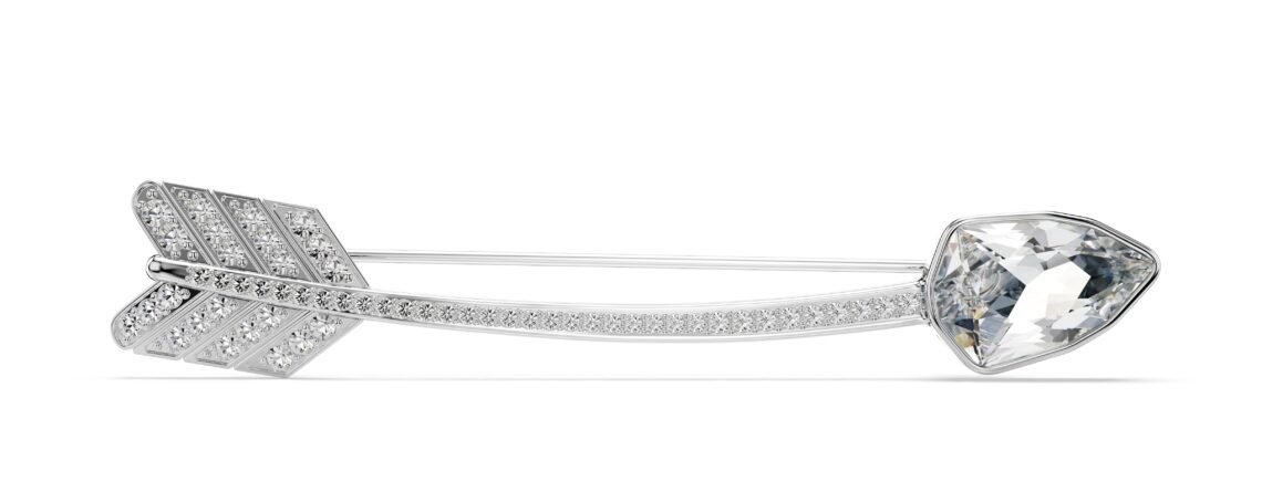 Swarovski broš Idyllia, Bijeli ton, Bijela, Strelica, Mix