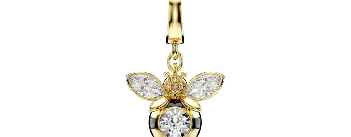 Swarovski privjesak Idyllia, Zlatni ton, Višebojna, Pčela, Mix