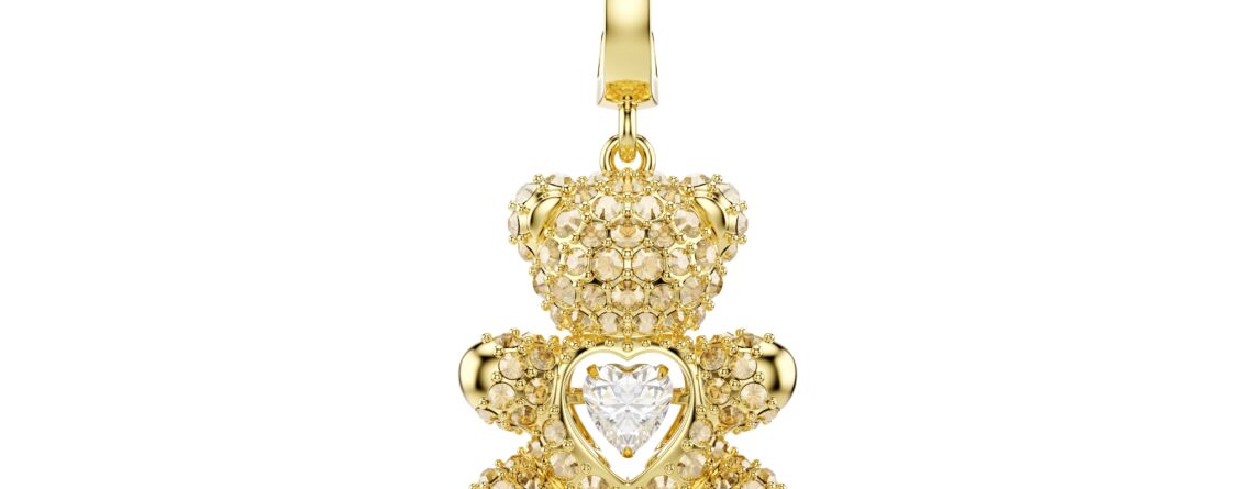 Swarovski privjesak Idyllia, Zlatni ton, Zlatna, Medvjedić