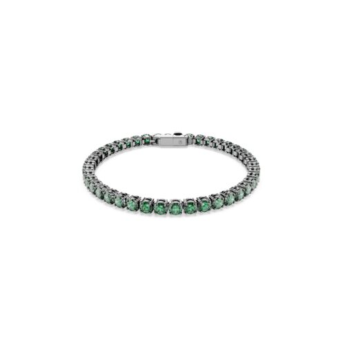 Swarovski narukvica Matrix Tennis, Ruthenium, Zelena