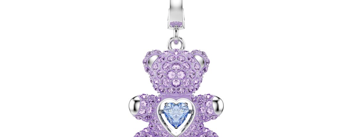 Swarovski privjesak Idyllia, Bijeli ton, Purple, Medvjedić
