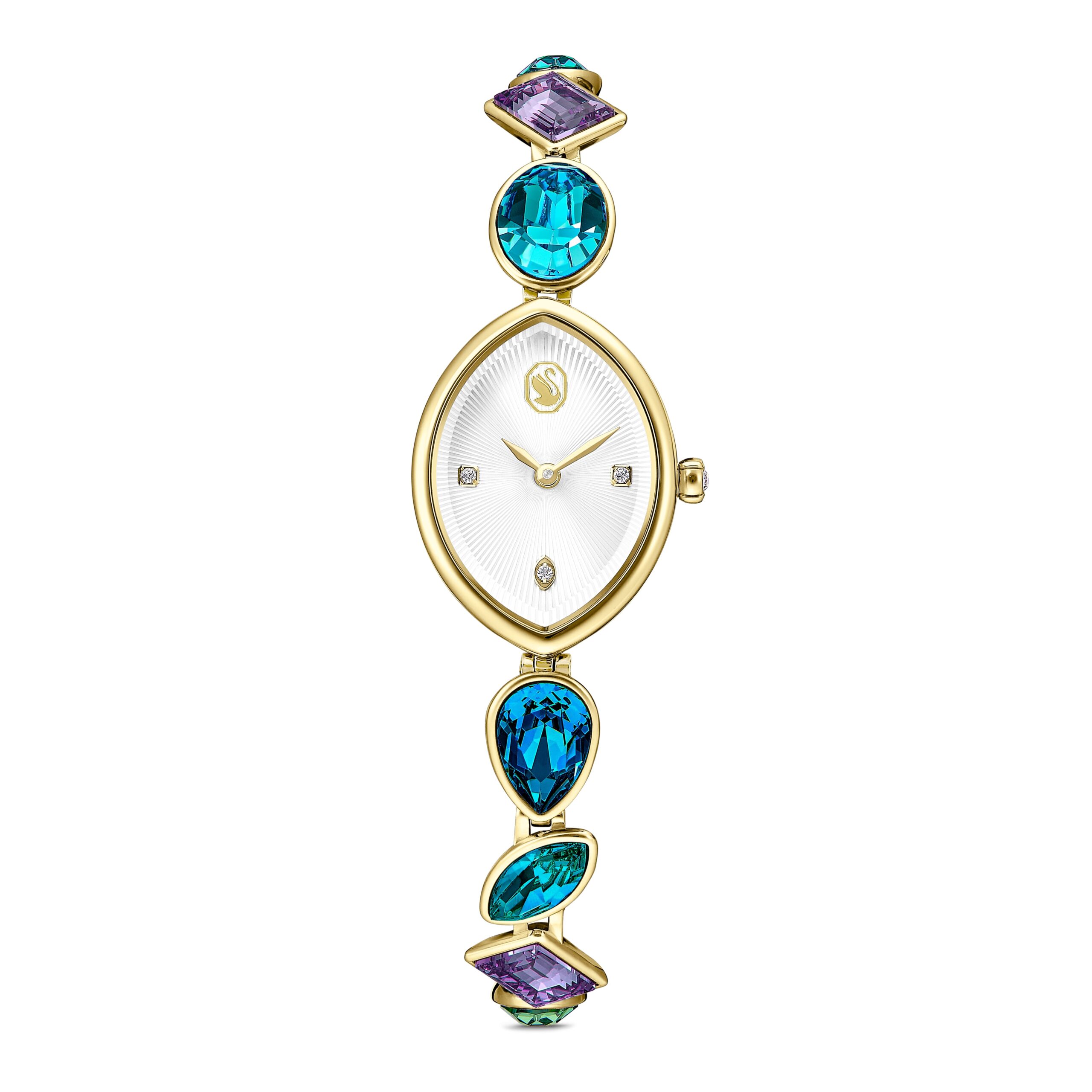 Swarovski sat Gema, Zlatni ton, Kristal narukvica