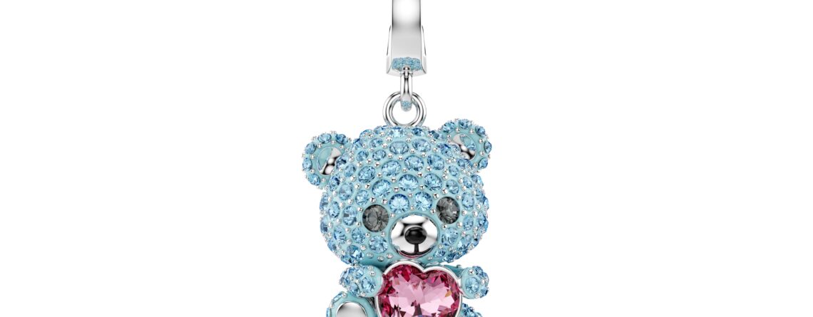 Swarovski privjesak Idyllia, Bijeli ton, Plava, Medvjedić