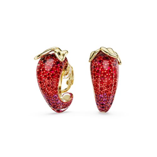 Swarovski nau&scaron;nice Idyllia clip, Zlatni ton, Crvena