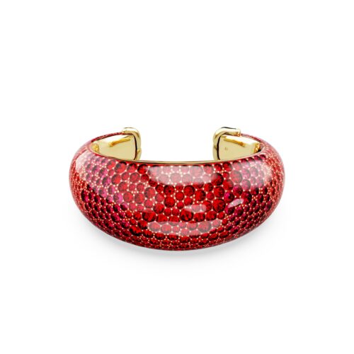 Swarovski narukvica Idyllia cuff, Zlatni ton, Crvena