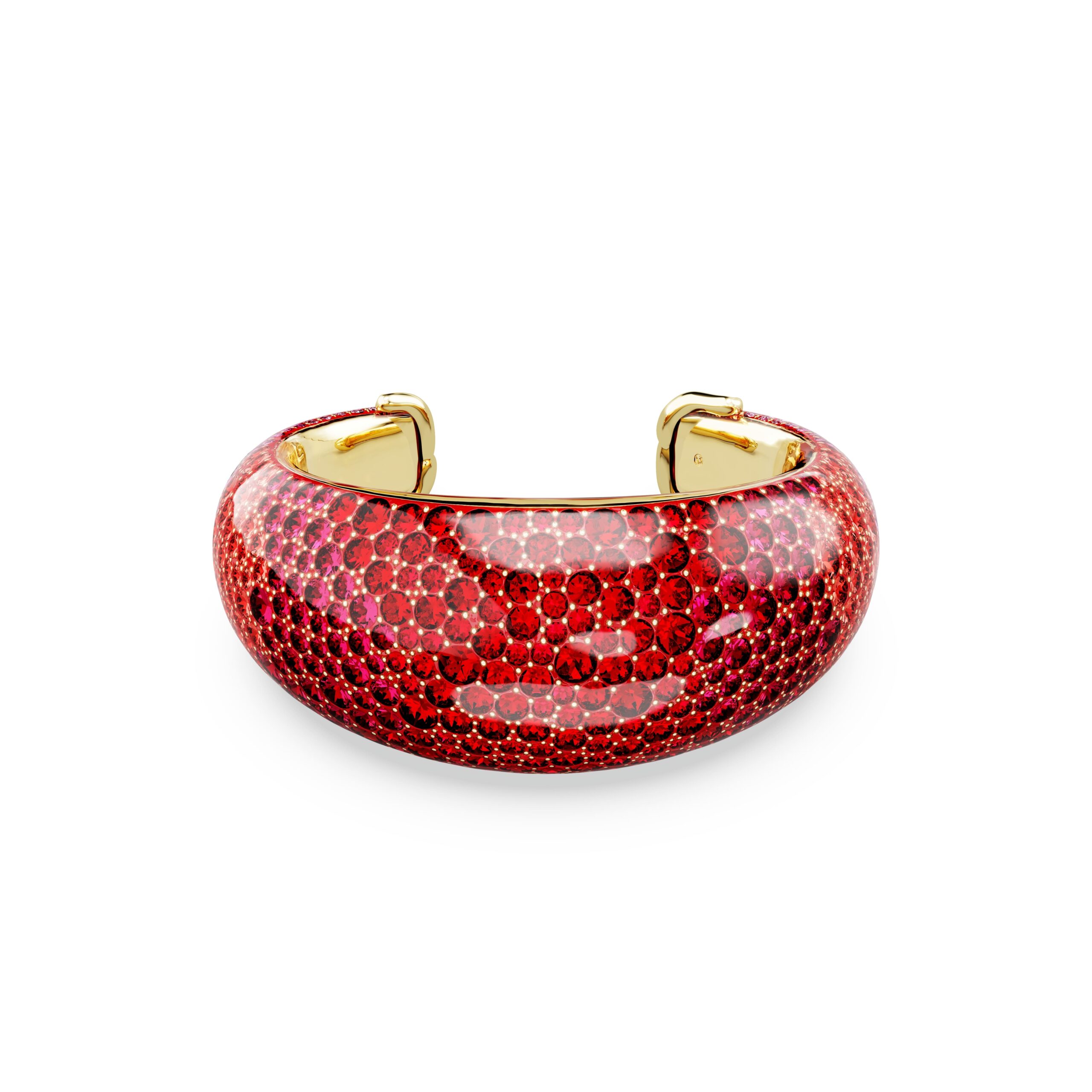 Swarovski narukvica Idyllia cuff, Zlatni ton, Crvena