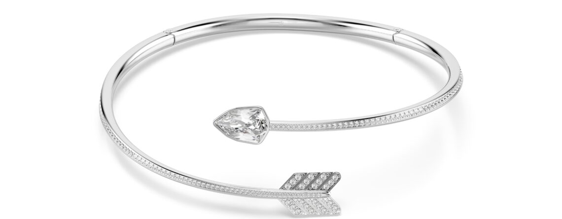 Swarovski ogrlica Idyllia choker, Bijeli ton, Bijela, Strelica