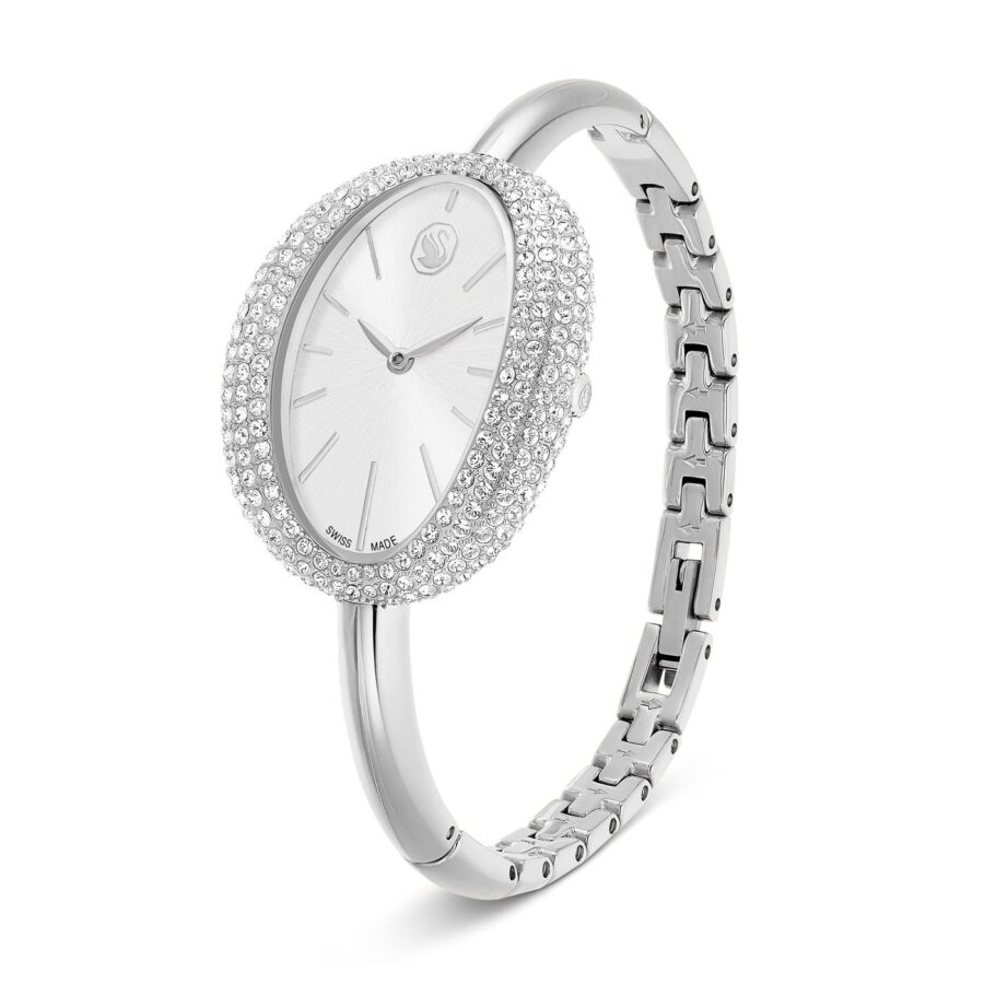 Swarovski sat Imber bangle, Srebrni ton, Metalna narukvica, Swiss