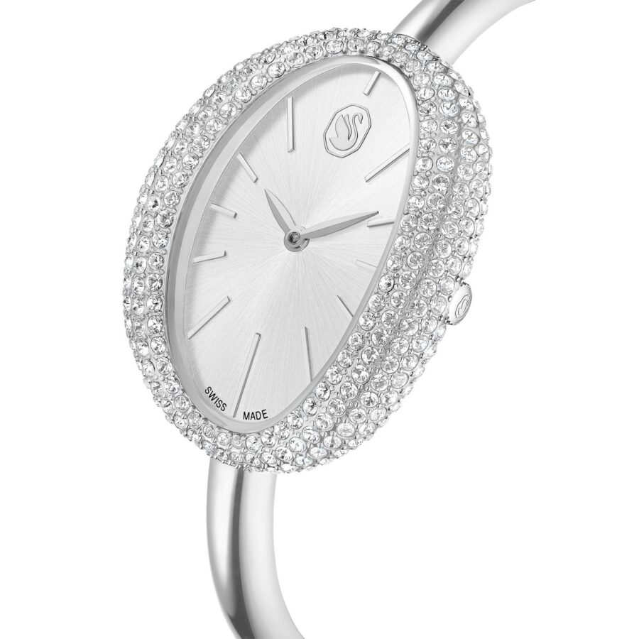 Swarovski sat Imber bangle, Srebrni ton, Metalna narukvica, Swiss