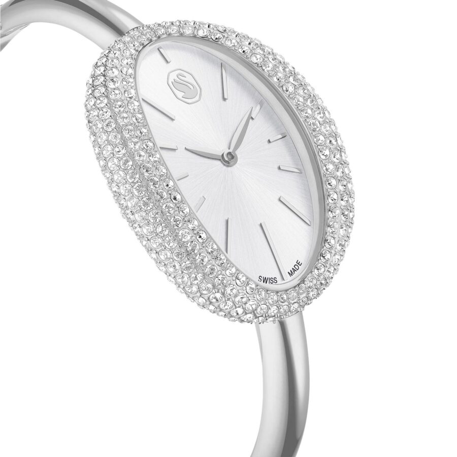 Swarovski sat Imber bangle, Srebrni ton, Metalna narukvica, Swiss